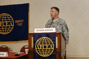 Maj. Gen. Mark Bowman, USA, addresses conference attendees in January.